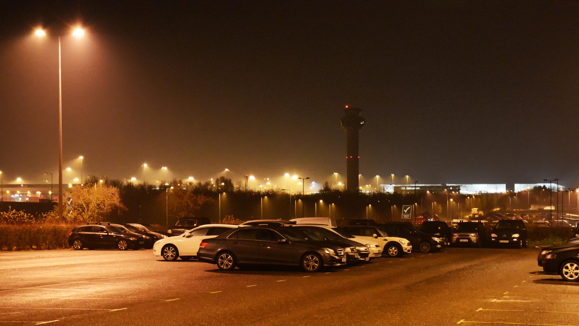 Stansted airport at night