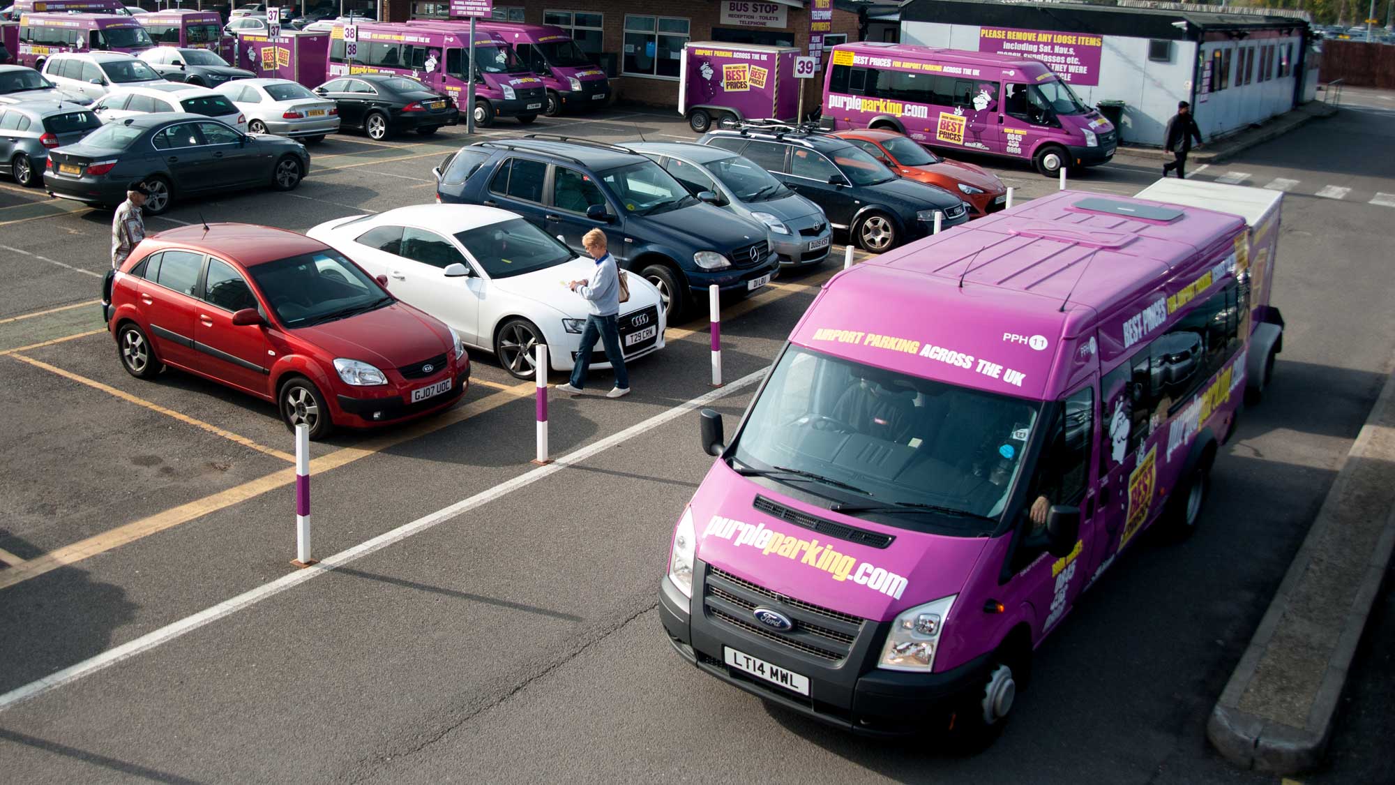 Purple Parking shuttle bus