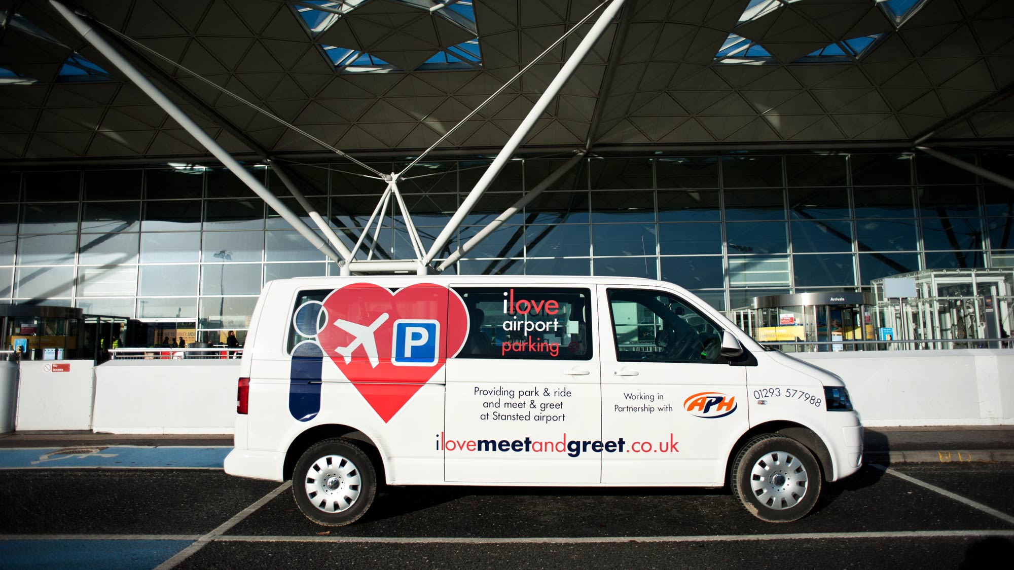 Park and Ride bus at the terminal