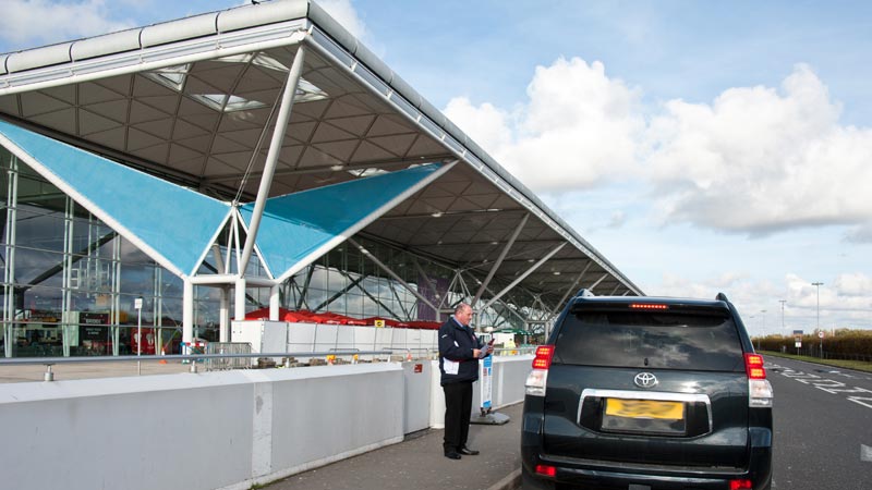 Car at front of terminal